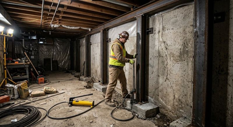 Basement Stabilization in Tolland, CT