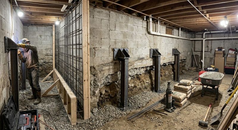 Basement Stabilization in Tolland, CT