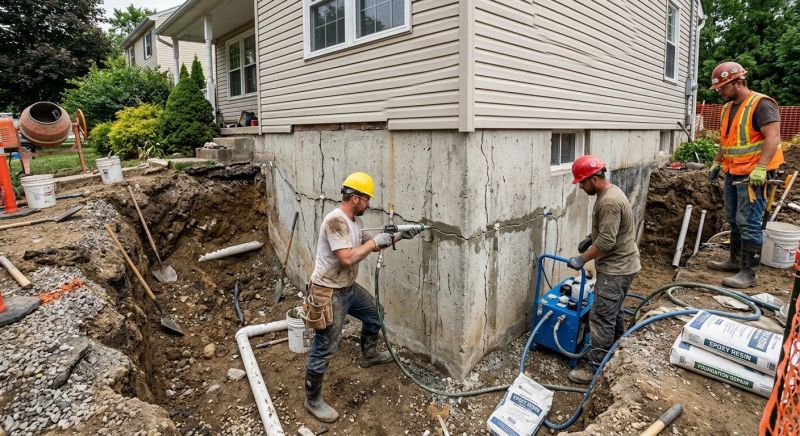 Cracked Foundation Repair in East Hampton, CT