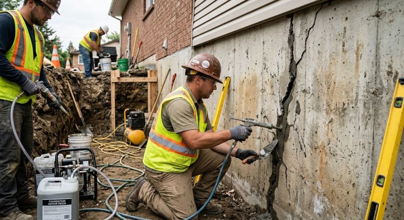 Cracked Foundation Repair in Granby, CT