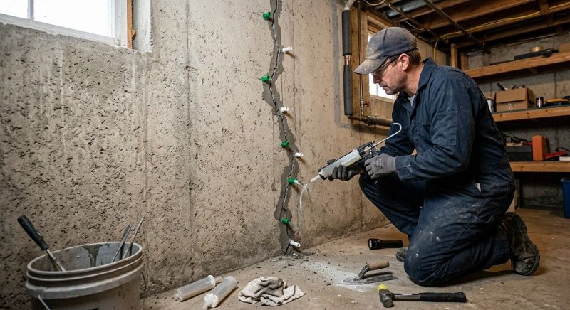 Foundation Crack Repair in Glastonbury, CT