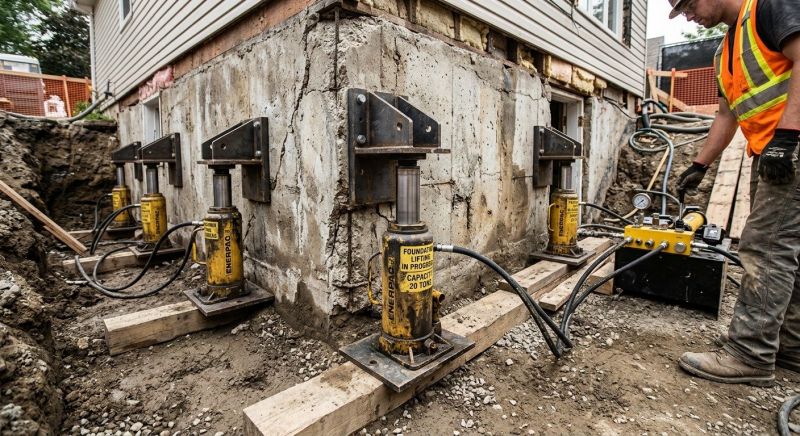 Foundation Jacking in Glastonbury, CT