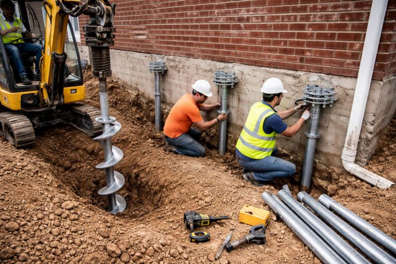 Helical Piers Installation in Tolland, CT