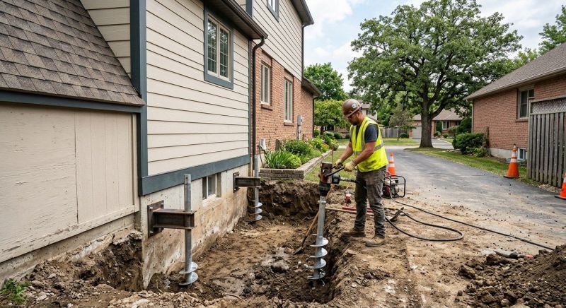Helical Pile Installation in Tolland, CT