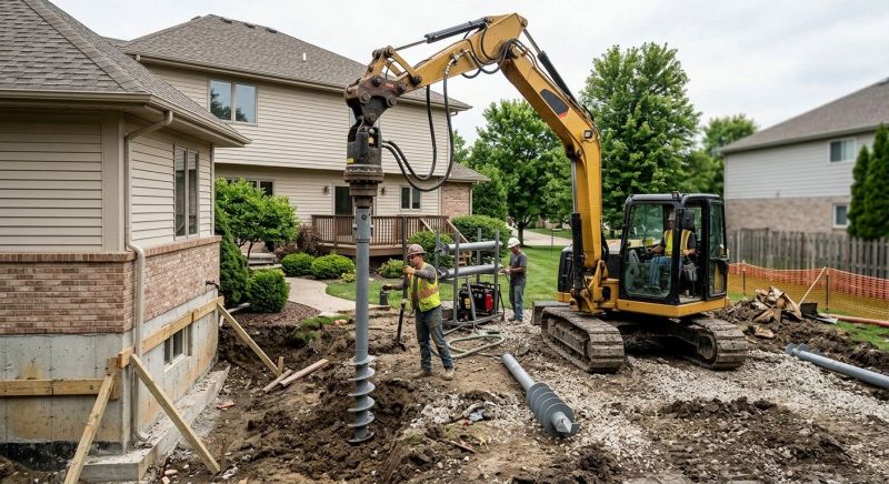 Helical Pile Installation in Tolland, CT