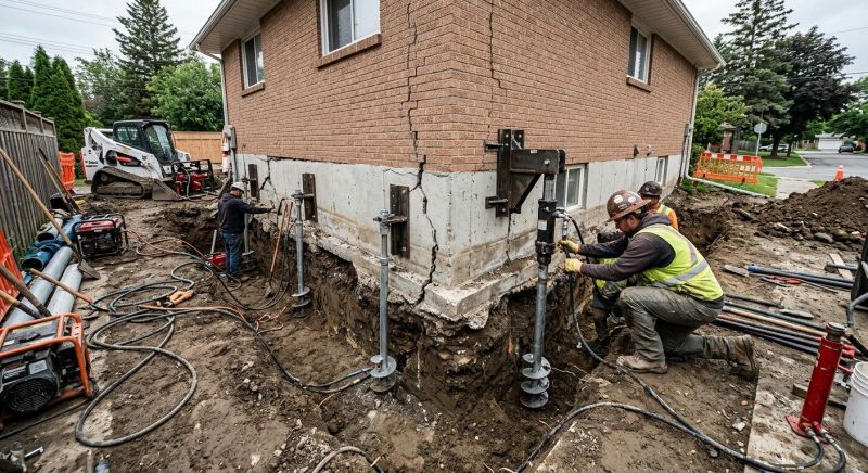 Sinking Foundation Repair in Andover, CT