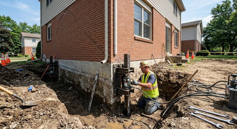 Sinking Foundation Repair in West Suffield, CT